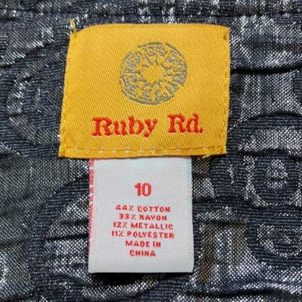 Ruby Rd Geometric Patterned Jacket in Gunmetal Grey Size 10 EUC - Picture 10 of 10